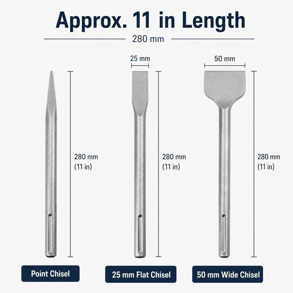 APACALI 6 Piece SDS Max Chisel Bit Set, 11 Inch Rotary Hammer Chisel Bits for...