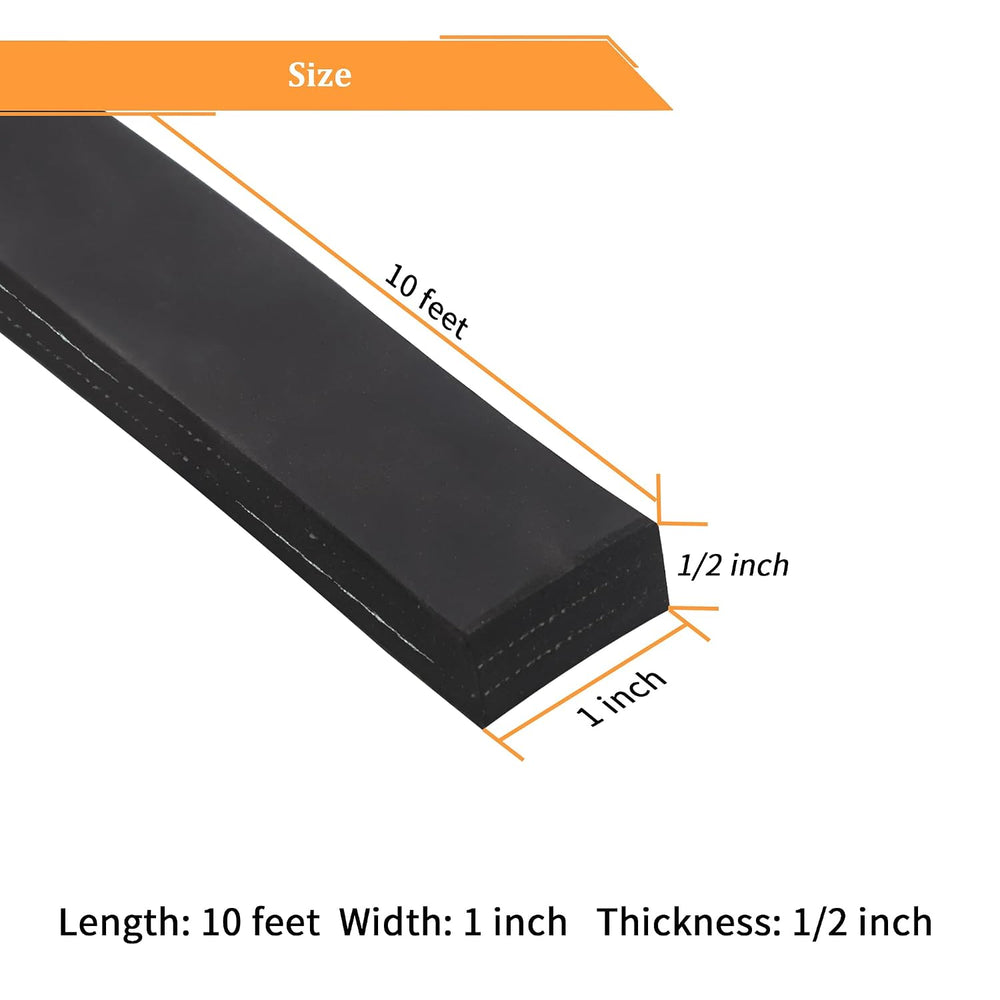 Adhesive Solid Neoprene Reinforced Rubber Strips with Cloth Insert, 1/2 Inch ...