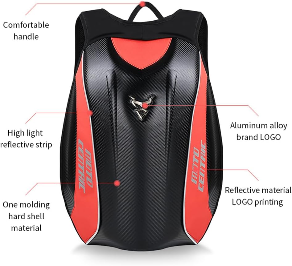 Motorcycle Backpack Waterproof Large Capacity Carbon Fiber Rider Backpack Har...