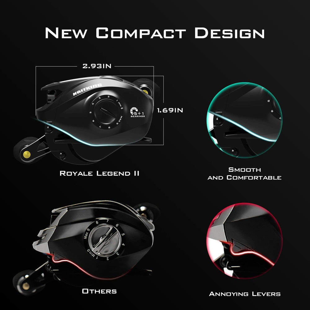 KastKing Royale Legend II Baitcasting Reels, Available in 5.4:1 and 7.2:1