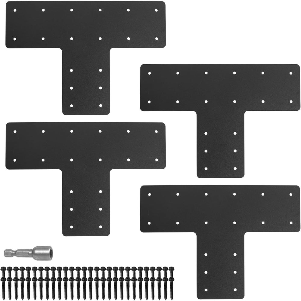 T Post Bracket 4PCS,16.8"x12" T Flat Mending Plate for Repair Framing