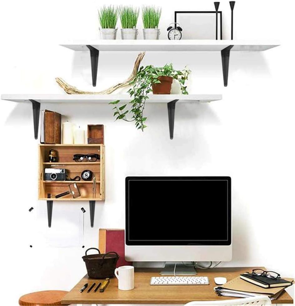 20 Pack Shelf Brackets 10 Inch, Heavy Duty Black Metal Floating Shelf Bracket...
