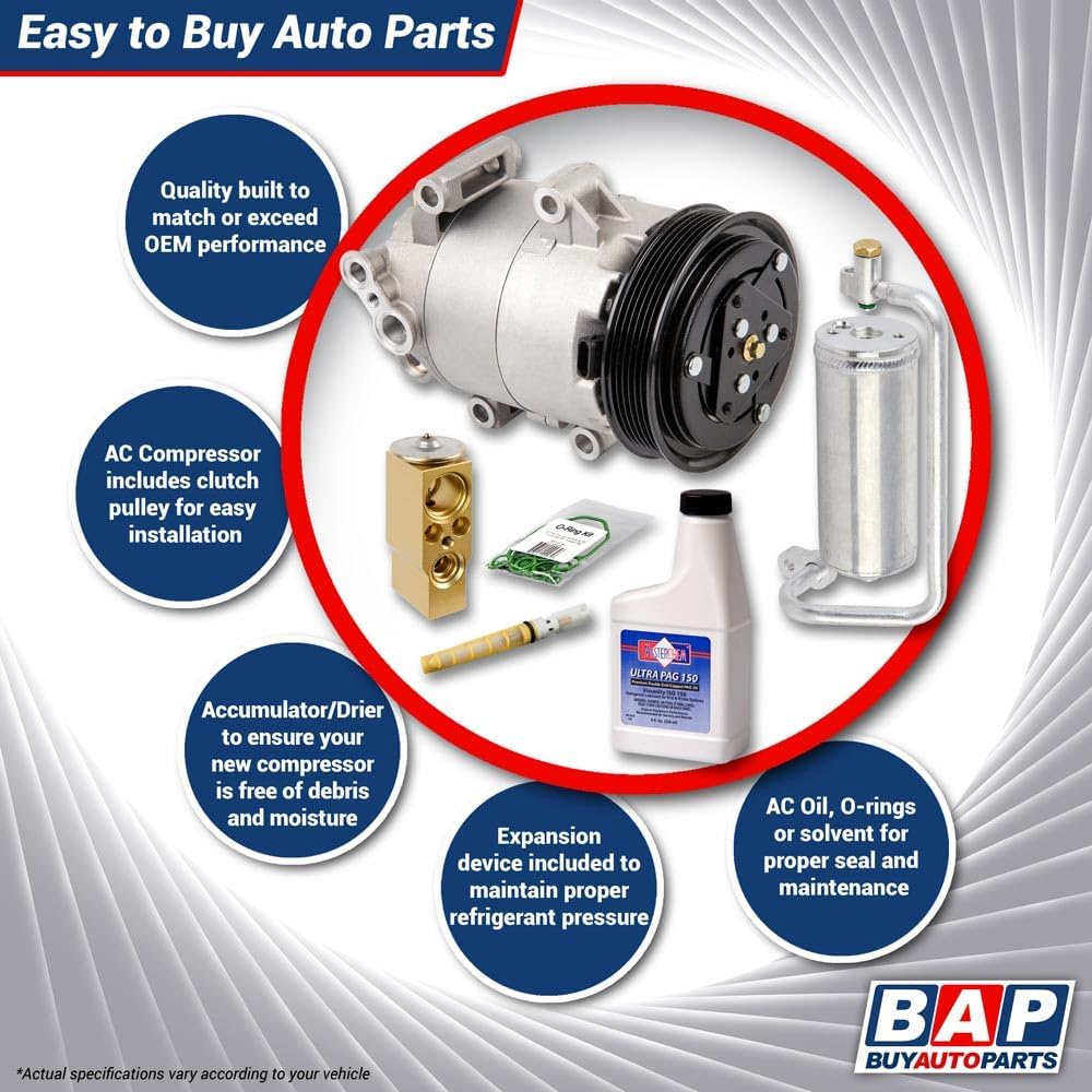 AC Compressor w/A/C Drier Expansion Oil & O-Rings For Ford Explorer Range...