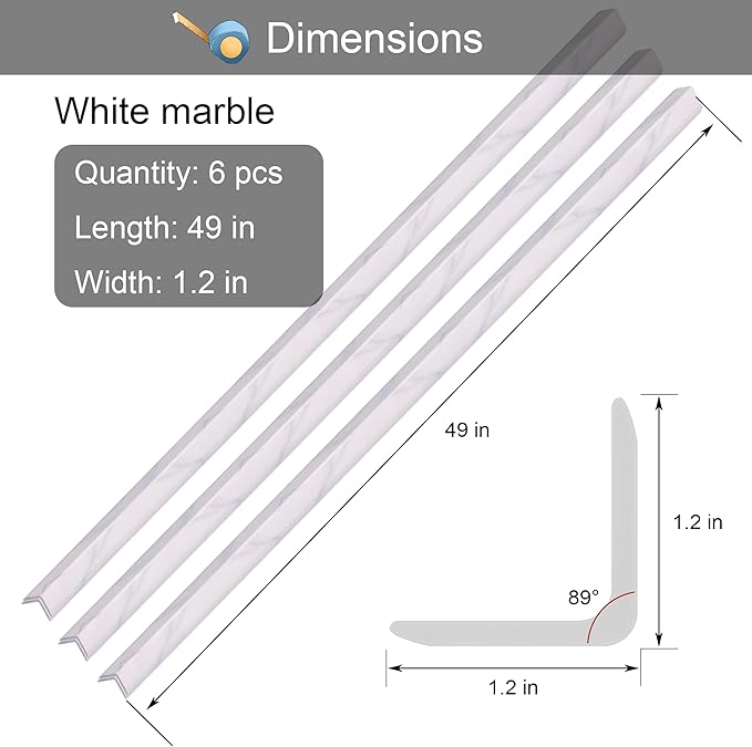6 Pcs 49" Wall Corner Protector Trim