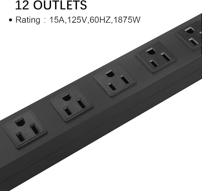 Metal Wall Mount Power Strip, Mountable Power Outlet