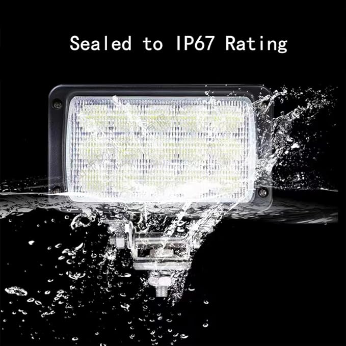 2PACK 6.3IN 45W Led Work Lights 12v/24v 4500LM 6500K Rectangular Foglights