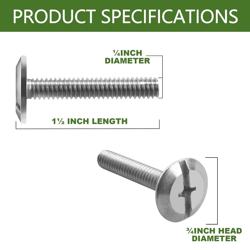 Combo Sidewalk Bolts, 304 Stainless Steel, Hurricane Hardware, 1/4" X 1-...