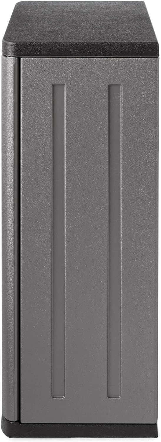 Suncast 4 Cu. Ft Wall Mounted Garage Cabinet Storage with Shelf, Platinum