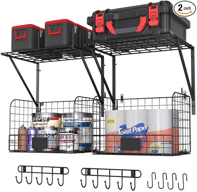 2 Pack Garage Shelves Wall Mounted