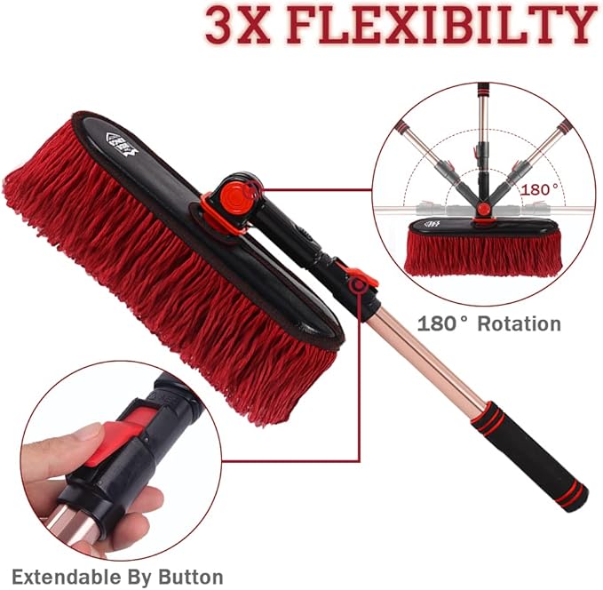 Car Duster Exterior Scratch Free, Car Dusters Extendable Handle Cleaning (3 Pcs)