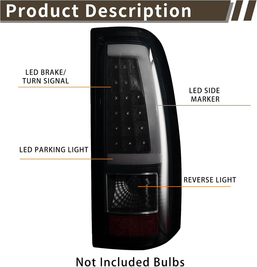 Tail Light Assembly Compatible With Chevy Silverado 1500 2500 3500 2003-2006 ...
