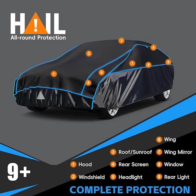 Hail Protector Car Cover, Outdoor Anti Hail Car Covers Thick Multi-Layered EVA