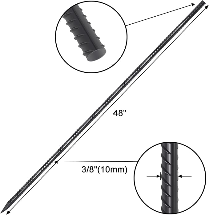 VVOKGO Rebar Stakes 48 Inch 16-Pack Concrete Form Stakes Heavy Duty Straight