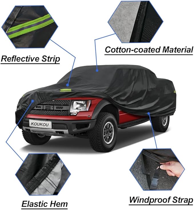 KouKou Truck Cover Waterproof All Weather, 7 Layers Heavy Duty Pickup Cover