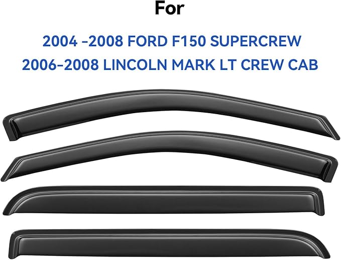 Window Visors Rain Guards for 2004 2005 2006 2007 2008 Ford F150 SuperCrew