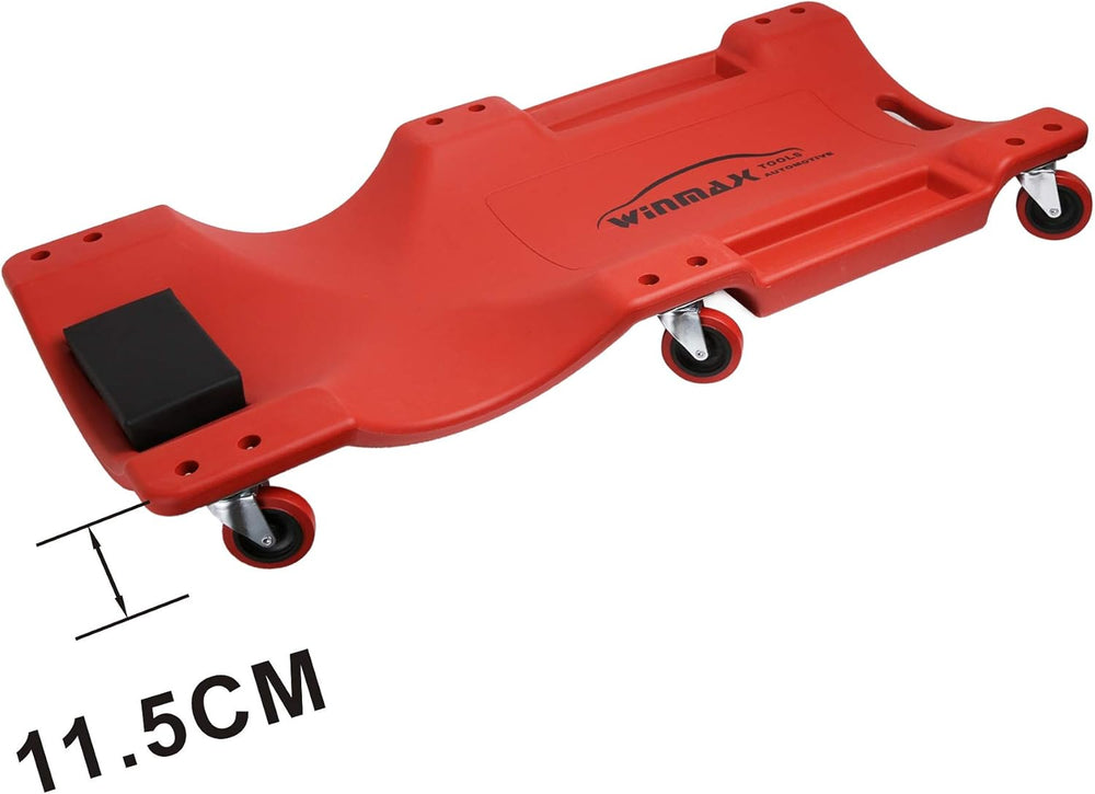 WINTOOLS Low Profile Red 40 Inch Creeper Garage Plastic Rolling Car Repair Me...