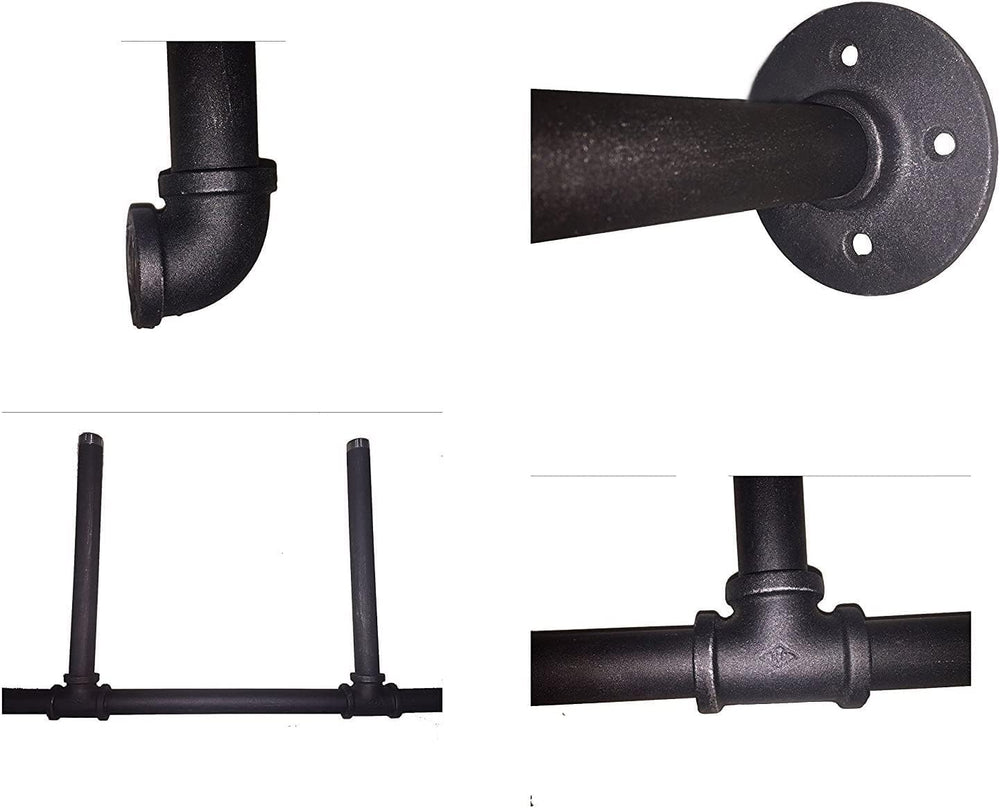 (77"Tall,14"Deep,2pcs) Industrial Retro Wall Mount Iron Pipe Shelf,...