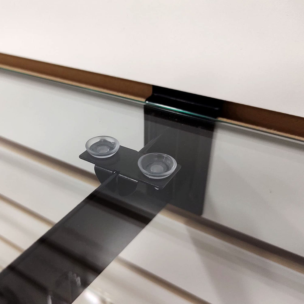 Black Center Shelf Rest Clip & Rubber Cushion for Brackets to Hang Glass,...