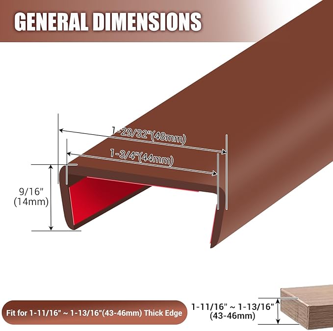 Rubber Edge Trim, Flexible Self-Adhesive U Shaped Peel and Stick Edge Banding