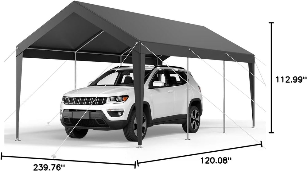 VEVOR Portable Garage 10x20 ft, Heavy-Duty Steel Car Canopy