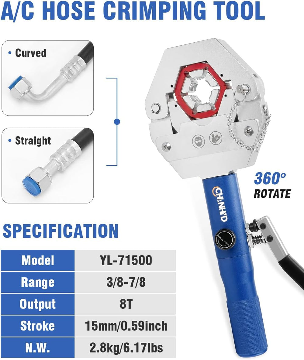 Hydraulic Hose Crimper 71500 Hydra-Krimp Manual A/C Kit for Air Conditioner H...