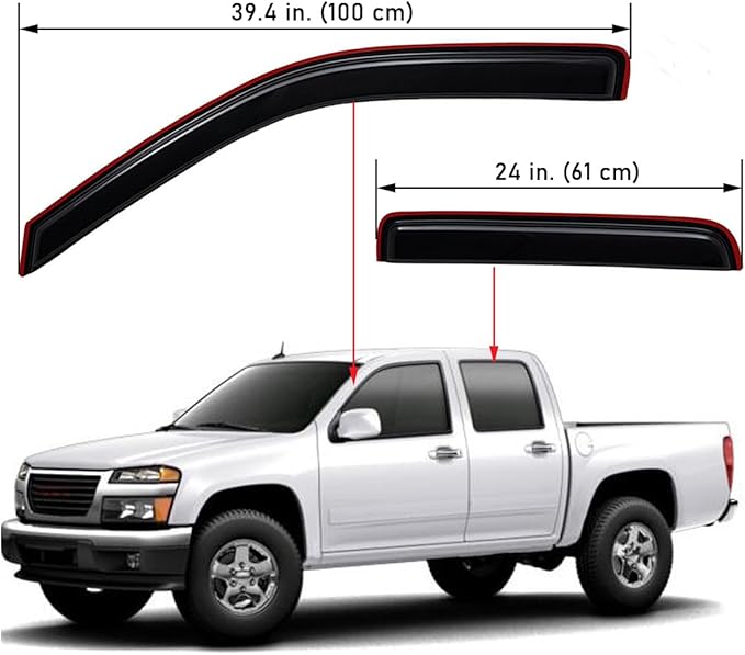 Lightronic Extra Durable Clip-on in-Channel Auto Vent Window Visor, Fits (4-Pcs)