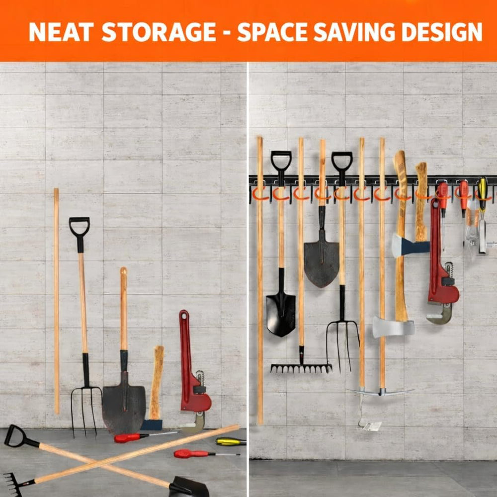 TVKB 68'' All Metal Garden Tool Organizer Adjustable Garage Tool Orga...