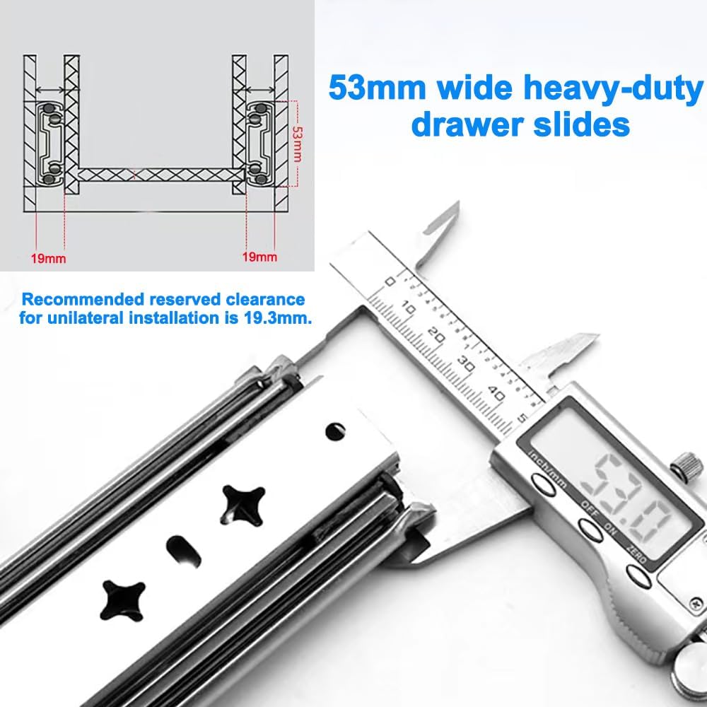 Hitess 1 Pair 28 Inch Heavy Duty Drawer Slides with Lock 250lb Load Capacity,...