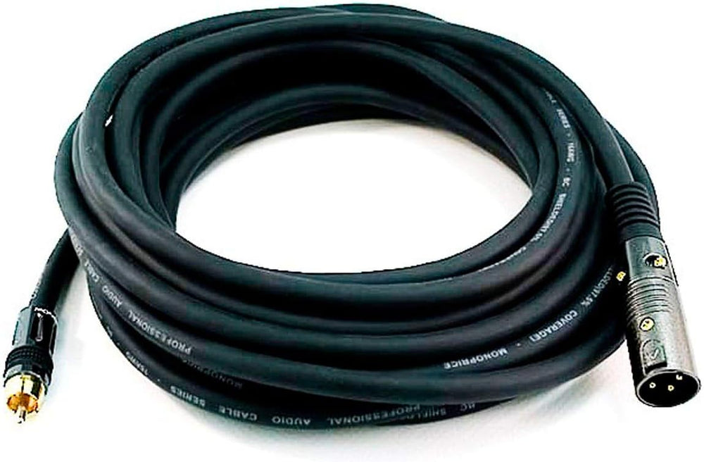 Monoprice Premier Series XLR Male to RCA Male Cable Gold Plated Connectors | ...
