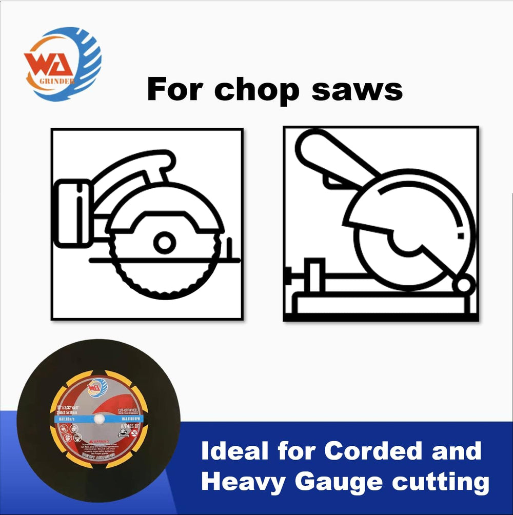 WA 10PACK - 10" x3/32 x5/8" Thin Cut-Off Wheels for General Purpose...