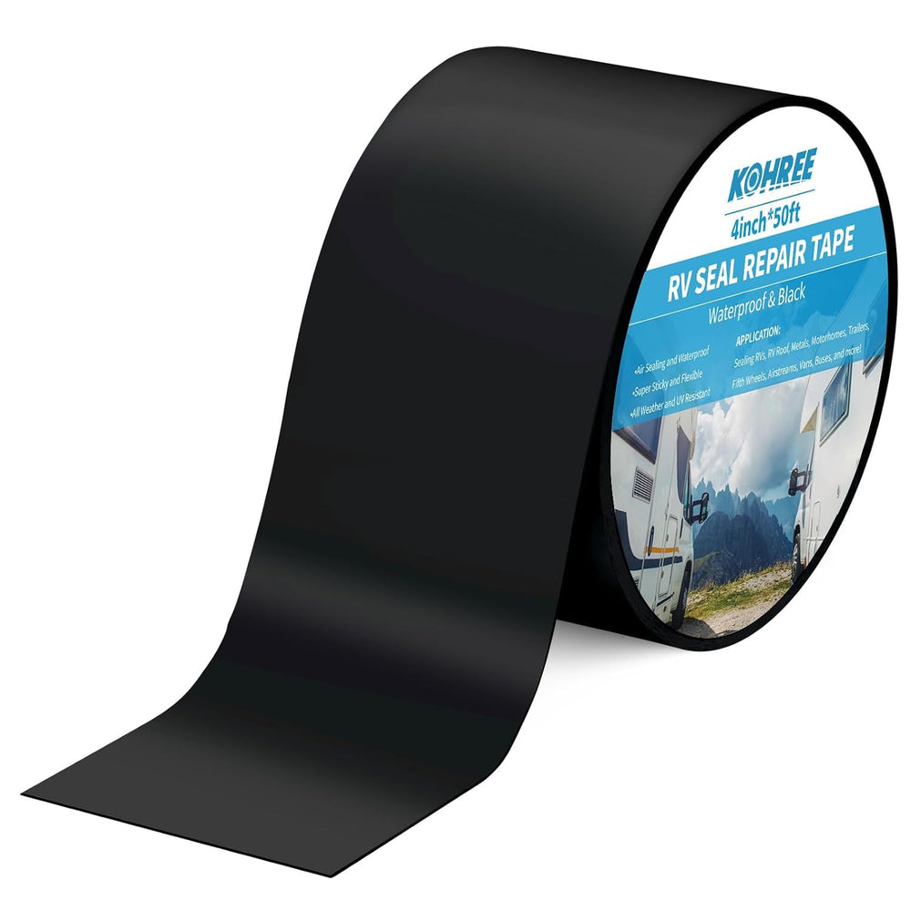 Kohree Butyl Sealant Tape, 4 Inch x 50 Foot RV Roof Tape Black