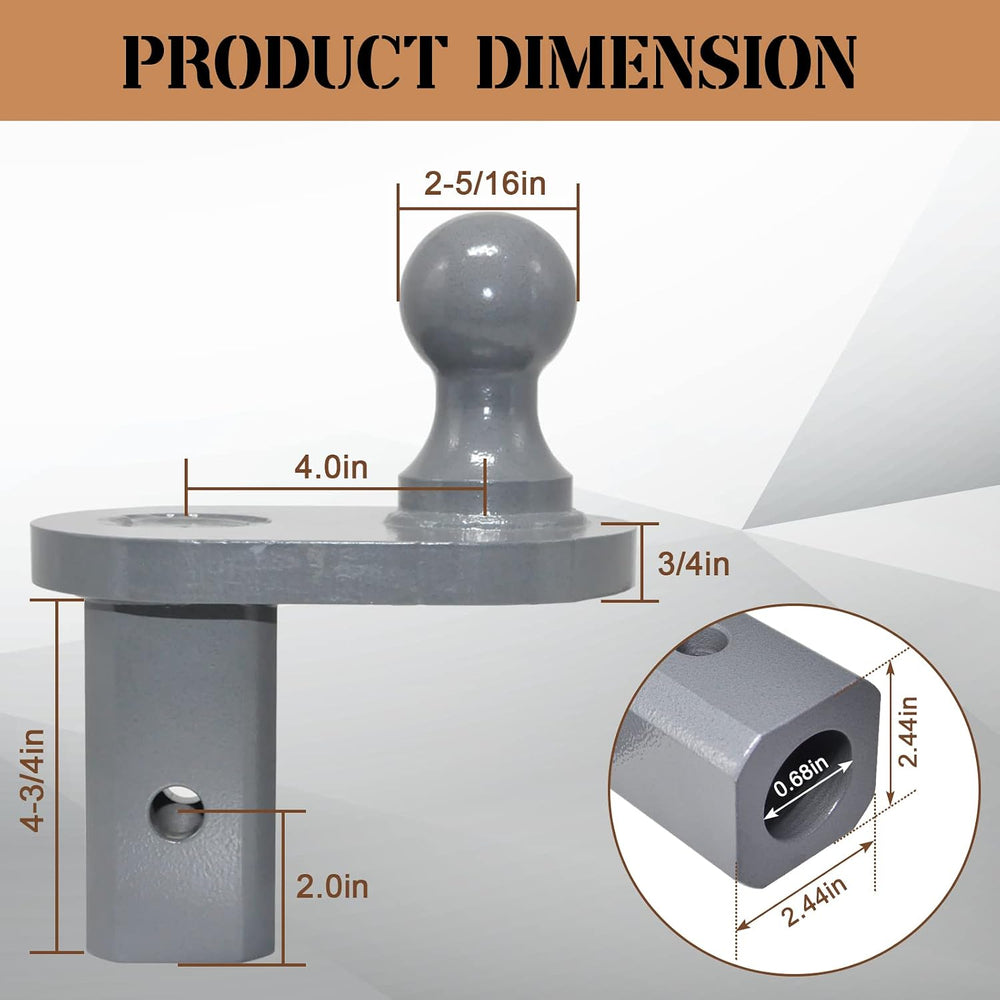 GNXA4085 Gooseneck Ball Extender, Heavy Trailer Hitch for B&W Trailer Hit...