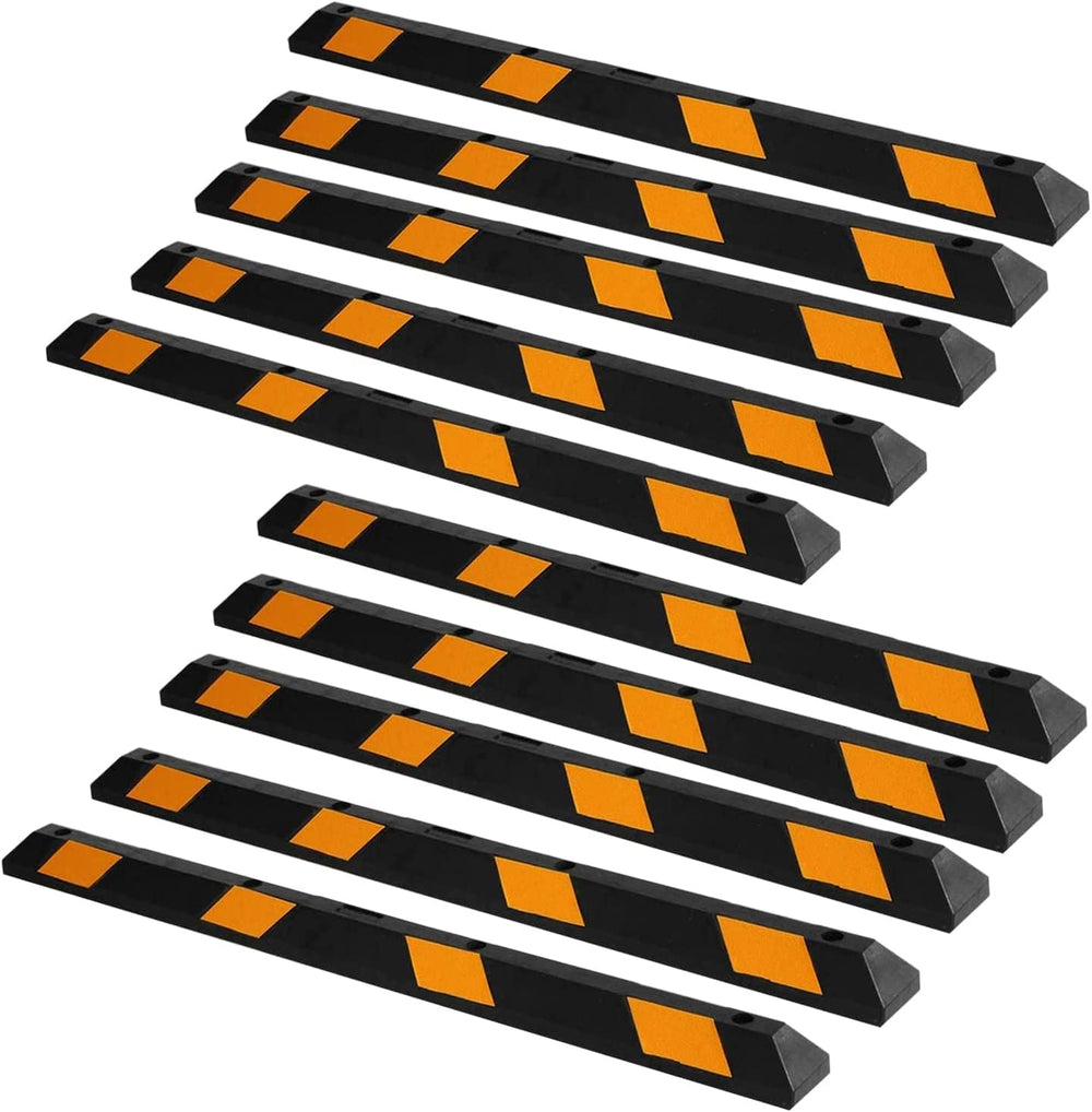 ZONETECH Large Heavy Duty Rubber Parking Curb – 72” Premium Quality Auto Gara...