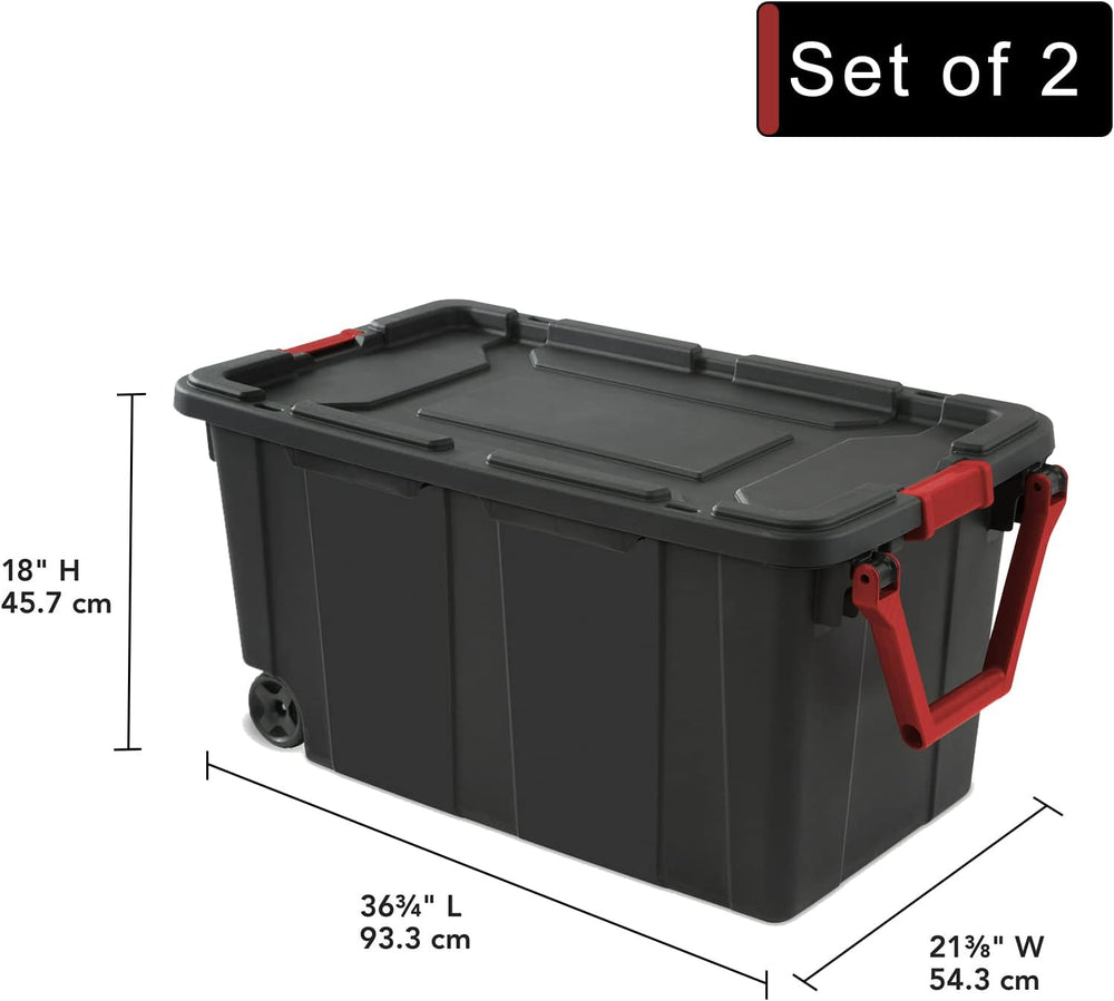 Storage Bins 40 Gallon Heavy-Duty Plastic Storage Bins, 2 Pack Container Tote...