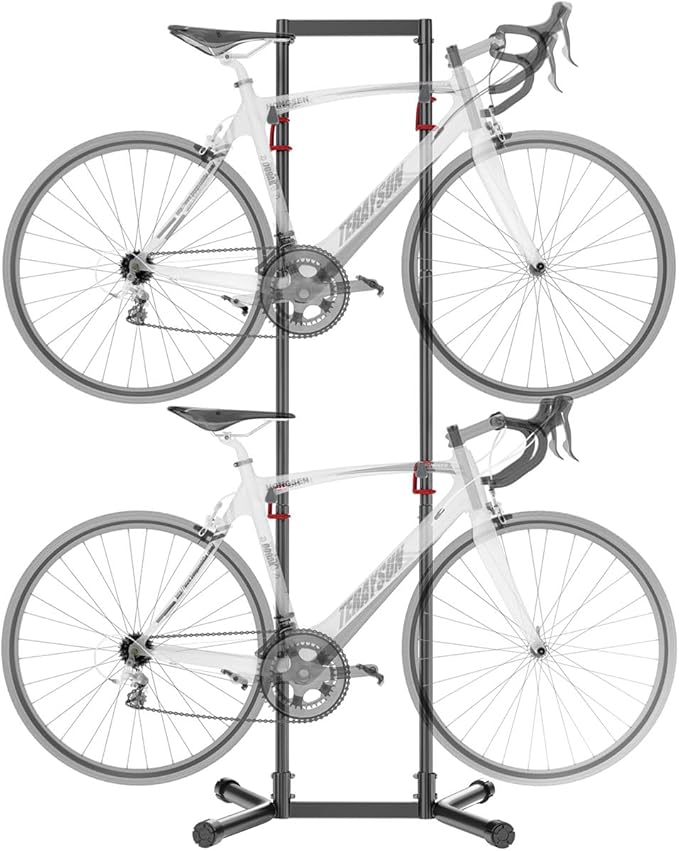 teraysun Indoor 4 Bike Storage Rack, Adjustable Arm Hook