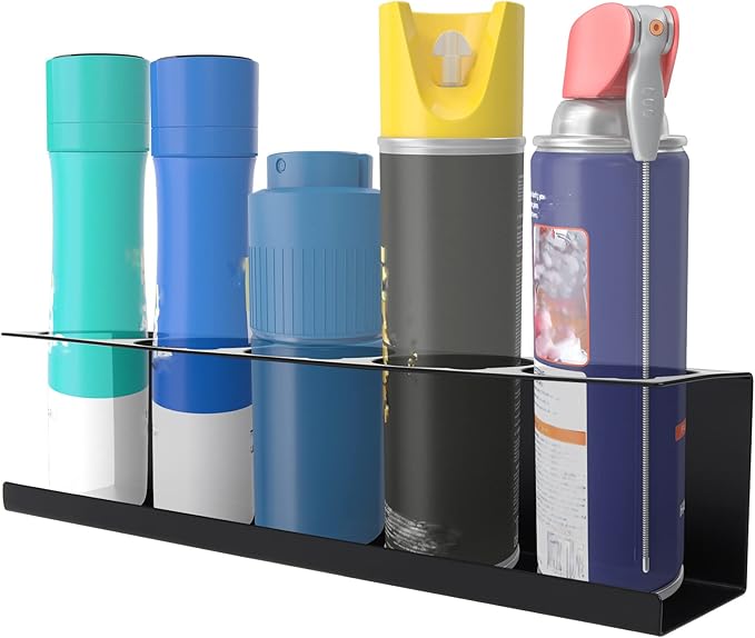 RealPlus Aerosol Spray Can Holder Rack Organizer 5 Cans Spray Bottle Holder (...