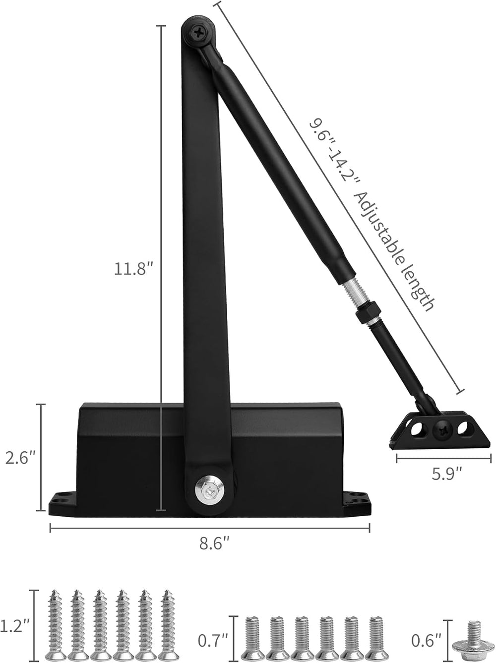 Heavy Duty Commercial Door Closer - Hydraulic Buffer, Durable, Positioning Fe...
