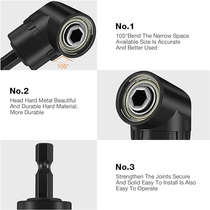 17Pcs Tools Flexible Drill Bit Extension, Include 3Pcs Rotatable Socket Adapter