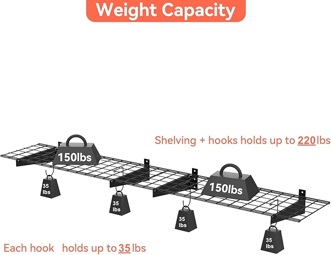 TORACK 2 Pack Garage Wall Shelves