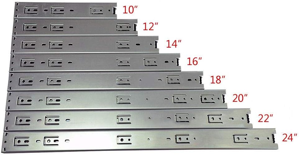 10 Pack Promark 3-Section 100 LB Capacity Full Extension Ball Bearing Side Mo...