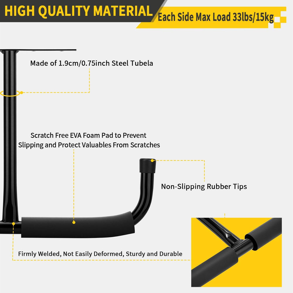 4 Pack Overhead Garage Storage Rack with 4 J Hooks, Heavy Duty Ceiling Mounte...