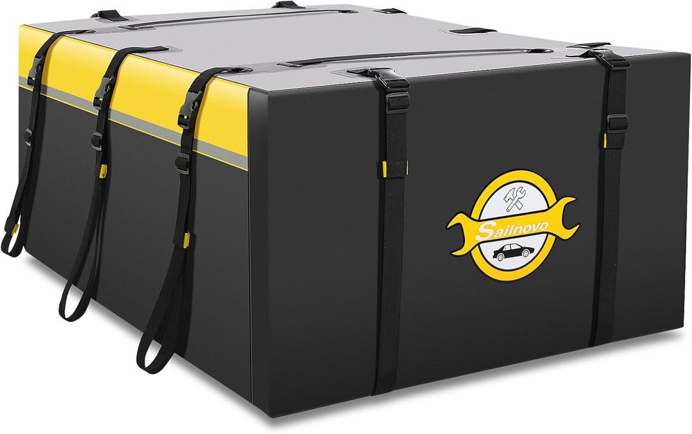 Sailnovo Car Rooftop Cargo Carrier Bag 20 Cubic, PVC Vehicle Soft-Shell Car T...