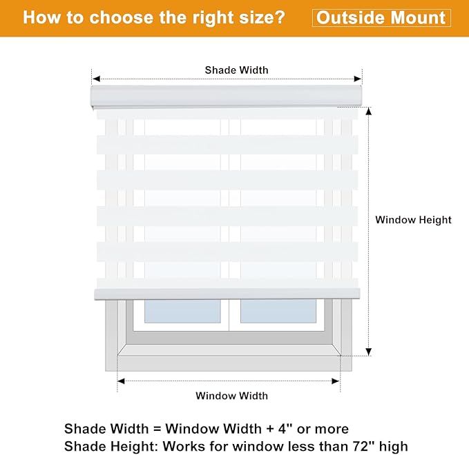 Persilux Dual Layer Polyester Window Shade, Cordless Zebra Blinds, 35.5"...