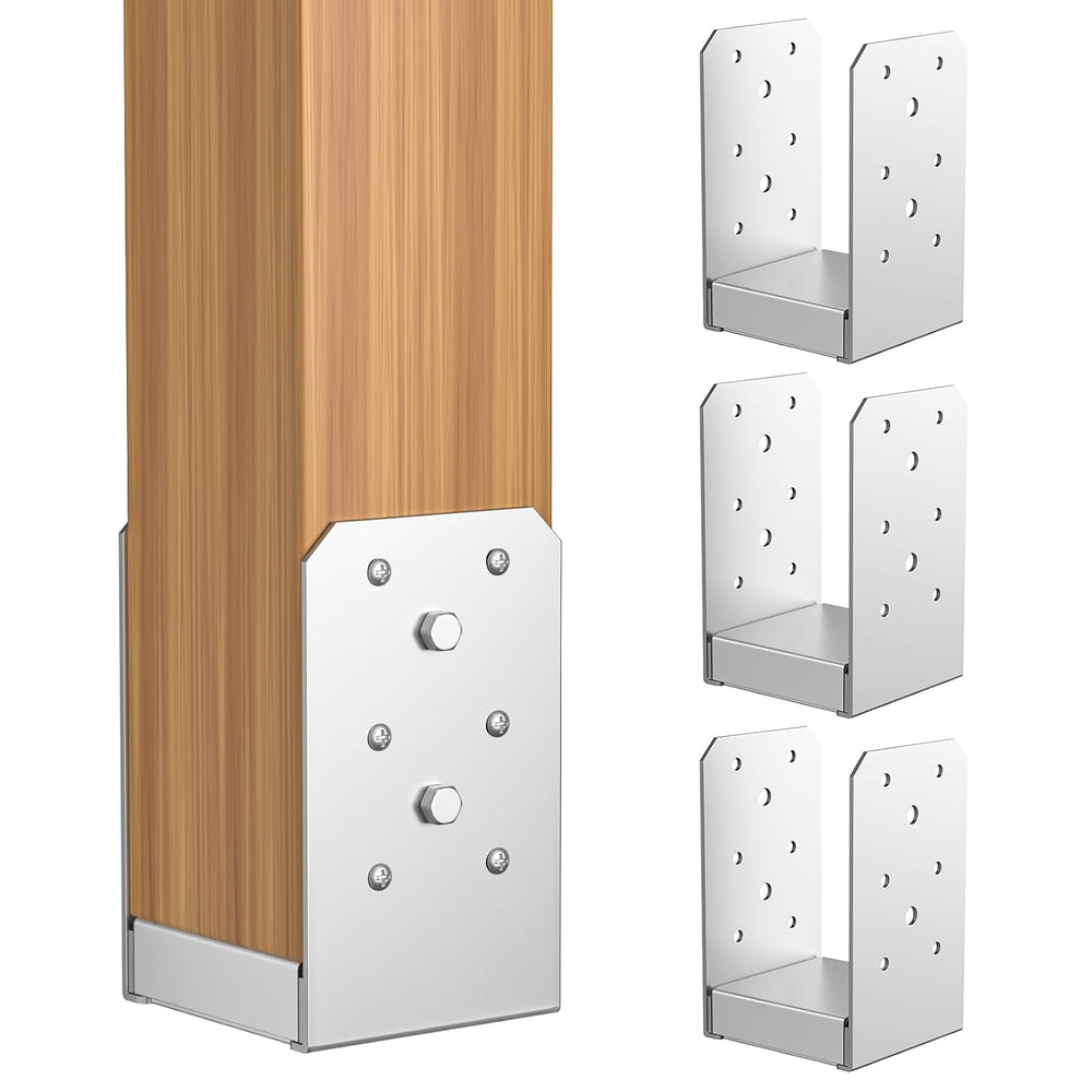 SPACEEUP 4x4 Post Base 4 Pcs, Internal 3.5" x 3.5" Post Anchor Adju...