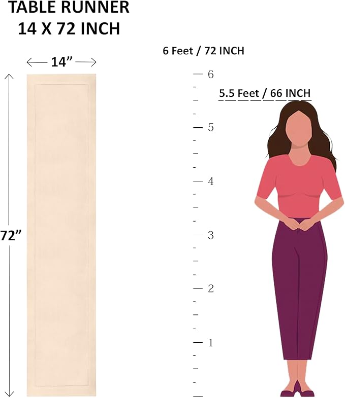 Solino Home Linen Beet Table Runner 72 Inches Long - 100% Pure Linen Hemstitc...