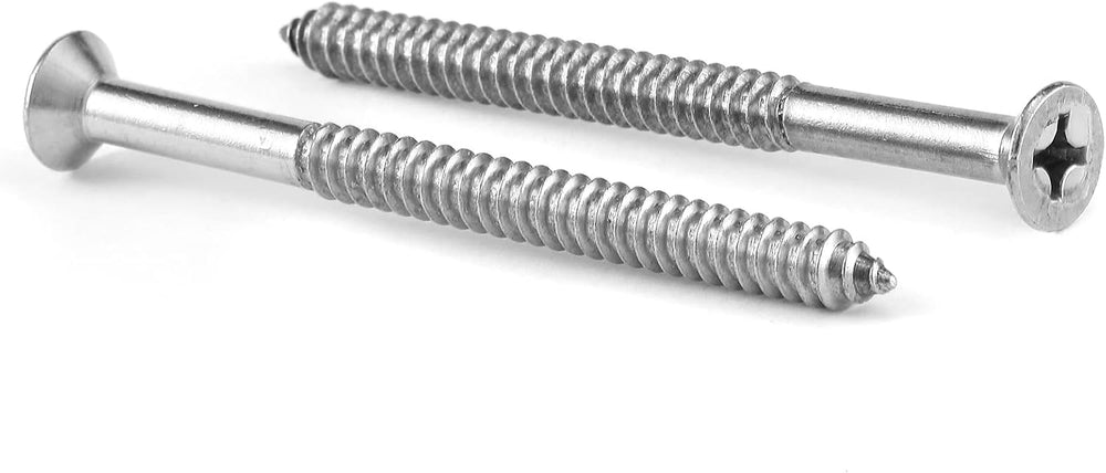 #14 x 4" Wood Screw 100Pcs 18-8 Stainless Steel Screws Flat Head Phillip...