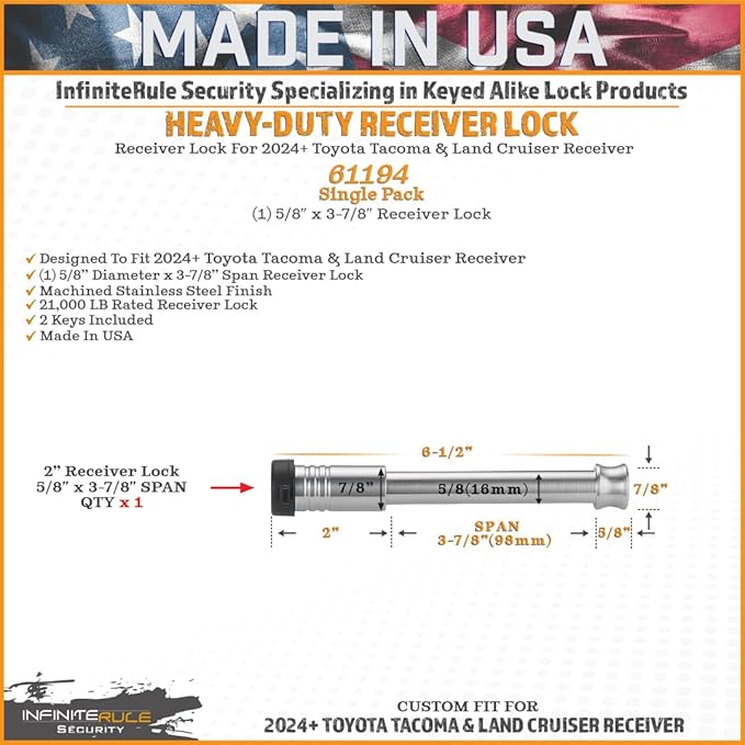 61194 | Single Pack, Receiver Lock