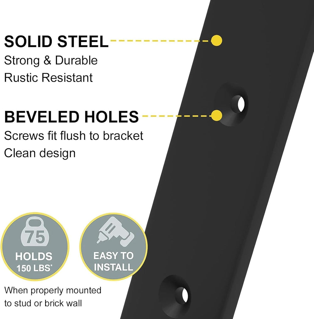 WEKIS Shelf Bracket, Heavy Duty Floating Shelf Brackets 10-Inch Long, 8-Pack ...
