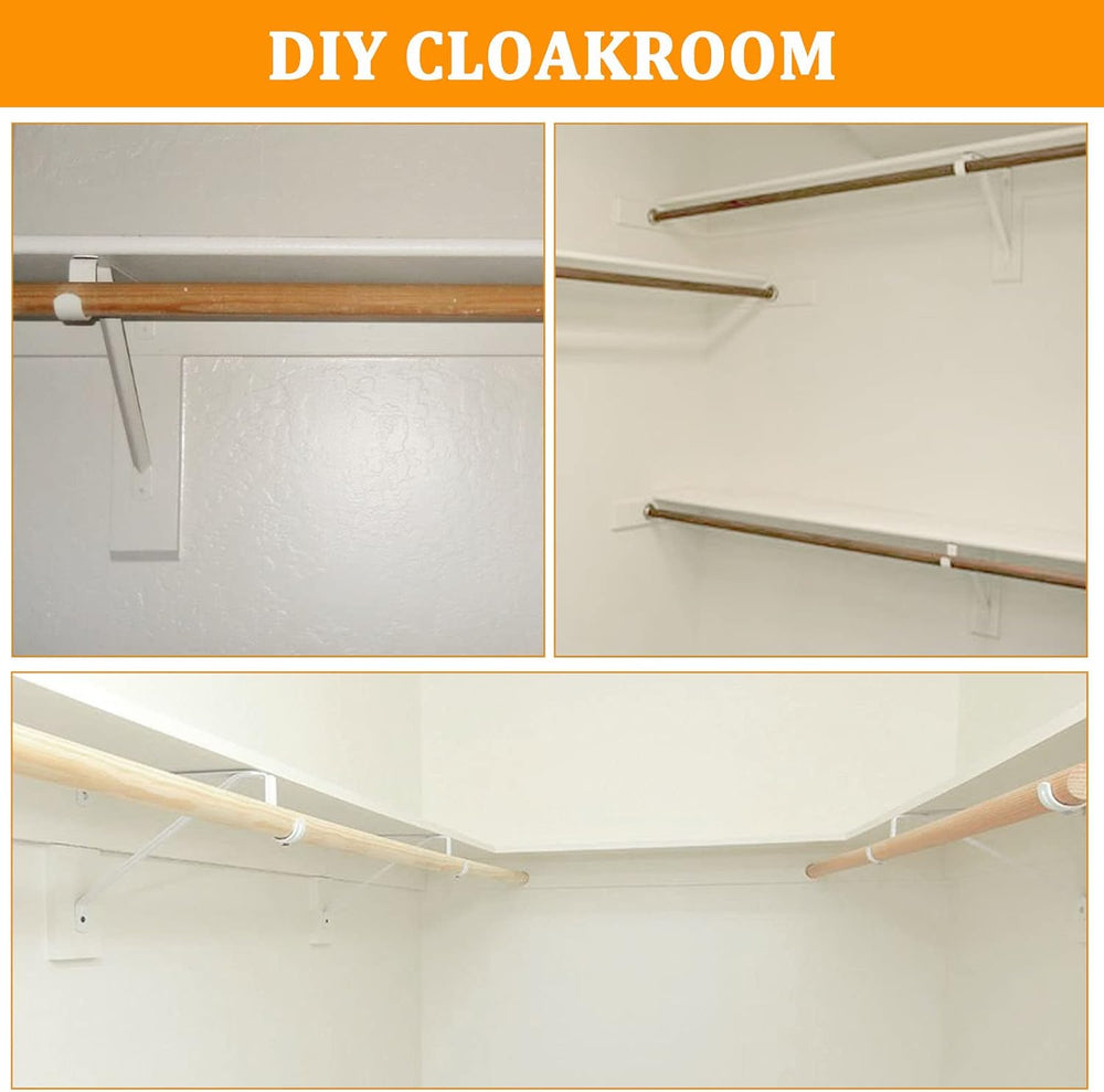 Heavy Duty Closet Rod Bracket, Adjustable Closet Shelf & Rod Brackets for...