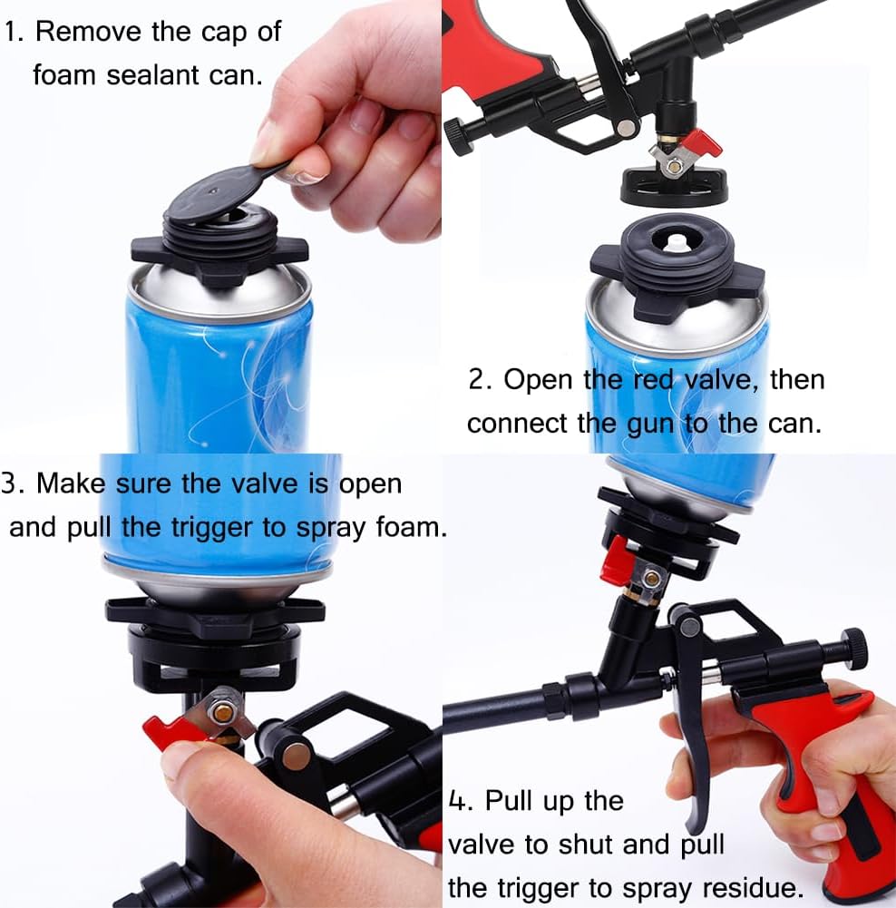 Foam Spray Gun Foam Insulation Gun Updated Teflon Foam Dispensing Gun Cleaner...